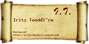 Iritz Teodóra névjegykártya